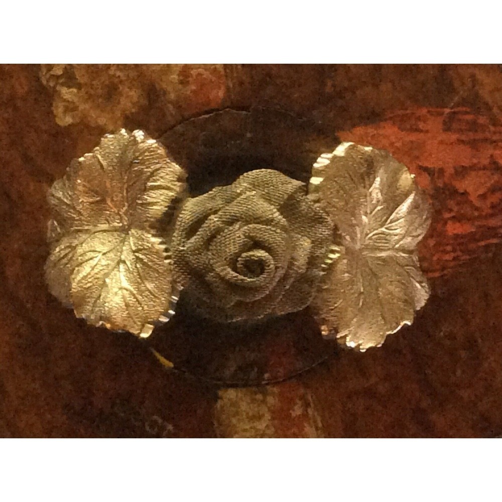 Vintage Brevete SGDG Made In France Silver Tone Rose Barrette Ponytail Holder